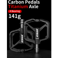 AliExpress NONE Titanium Axle Pedals Ultra-light 141g Carbon Body With Titanium Alloy Axle 4-Bearings Pedal Anti-slip MTB Pedals Winter Riding
