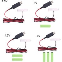 Câble d'alimentation pour batterie factice AA 1,5-6 V avec adaptateur type C pour jouet radio LED