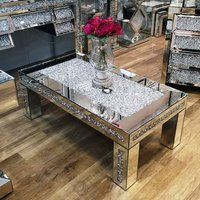 Living Room Furniture Crushed Diamond Glass Coffee Table