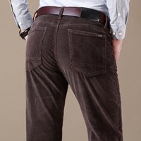 Autumn and Winter Men's Corduroy Casual Pants Business Fashion Elastic Regular Fit Stretch Trousers Male Black Khaki Coffee Navy