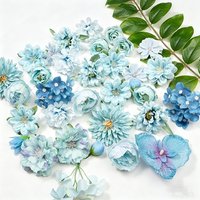 15pcs Random Mix Artificial Flowers Silk Fake Flowers for Home Room Craft Wreath DIY Craft Gifts Accessories Bride Wedding Decor