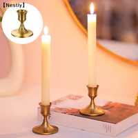 1/2/3/6/8/12/16pcs Vintage And Elegant Aluminum Tabletop Candlesticks Suitable For Valentine's Day And Wedding Decorations〔Nest〕