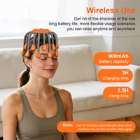Electric Head Massager 24 Heads Octopus Massager 5 Modes Scalp Massager 360° Free Rotation Lightweight Wireless Use