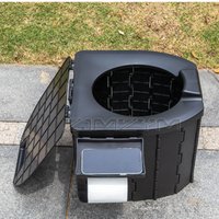 Foldable Portable Toilet with Lid Heavy Duty Car Mounted Emergency Commode for Travel Road Trips Camping Outdoor Activities