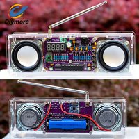 FM Radio Kit DIY Electronic with Digital Display 87.5MHz~108MHz Dual-Channel Type-C Interface High Sensitivity Adjustable Angle