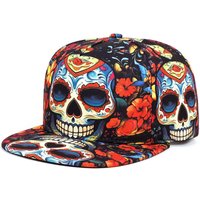 AliExpress NONE 2025 Personalized Printed New Skeleton Flat Edge Hat Street Dance HipHop Hat Cycling Sunshade Skateboard Hat Baseball Hat Unisex
