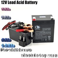 12V Rechargeable Lead Acid Battery 5Ah 7Ah 8Ah 12Ah for Kids Electric Car Toy Motorcycle Baby Stroller Power Supply+Charger
