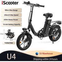 IScooter Elektryczny Rower U4 dla Dorosłych 16'' E-bike Elektryczny Rower Miejski Silnik 250W 36V10.4AH Wyjmowana Bateria Litowa Rower Elektryczny do Dojazdów
