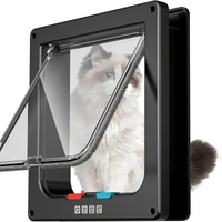 Pet Door 4 Way Locking Security Lock ABS Dog Cat Weatherproof Flap Door Controllable Switch Direction Doors Small Pet Supplies