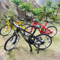 Mini 1:8 Alloy Bicycle Scale Model Desktop Simulation Ornament Finger Mountain Bikes Toy