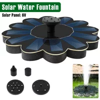 Solar Water Fountain Polysilicon Board Floating Bird Bath Fountain Pump with 5 Nozzles Energy Saving Water Pump for Garden Ponds
