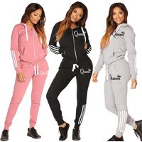 Fashion Casual Sweatsuits for Women Two Pice Set Tracksuit Jogging Suit Zipper Long Hoodies Running Sportswear High Street Pant