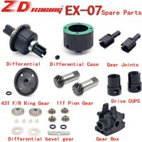ZD Racing EX-07 DBX07 F/R Differential 43T Ring Gear 11T Pion Gear Drive CUPS Gear Box Differential bevel for 1/7 RC Racing Car
