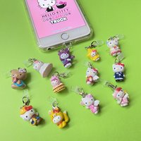Sanrio Hello Kitty Mobile Phone Dust Plug for iPhone 6-14 Lightning Charging Port Resin Cute Pendant Dustplugs Decoration