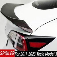 For Tesla Model 3 2017-2023 V Style Bodykit Real Carbon Fibe Rear Trunk Lid Lip Spoiler Wings Car Exterior Tuning Accessories