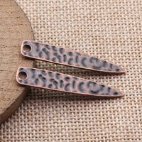 20pcs 42x7.6mm(1.65x0.3inch) Antique Copper Color Hammered Cone-Shaped Charms Pendants DIY Jewelry Making Accessories