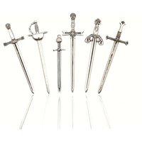 Vintage-Inspired Alloy Sword & Knife Bookmarks Set-6 Unique Styles Perfect for DIY Jewelry and Crafts Includes Hobbyist's Choice