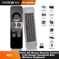 MRSVI Universal Voice Air Mouse Remote Control W3 2.4G Simple Handheld Mini Wireless Keyboard for Android TV BOX Windows PC