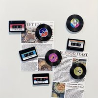8pcs nostalgic cassette record Magnet set Decorative magnetic fridge Magnets, retro cassette record fridge magnets