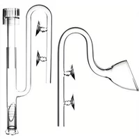 Clear Glass Lily Pipe Outflow and Skimmer Inflow With Suction Cup 13mm 17mm For Aquarium Planted Fish Tank Aquatic Filter System