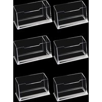 6pcs Acrylic Business Card Holder for Desk, Clear Plastic Business Cards Display Holders Stand, Fits 30-50 Business Cards.