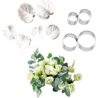 10pcs Eucalyptus Leaf Veiner Silicone Mold &Cutter DIY Handmade Fondant Flower Clay Gumpaste Mould Cake Decorating Tool Bakeware