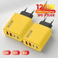 New 120W USB Type C Charger 4 Port Fast Charging USB Phone Charger Adapter For iPhone Samsung Xiaomi Quick Charge Wall Charger