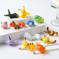 innovative Pokemon Figure Data Cable Protective Case Pikachu Eevee Meowth Piplup Torchic Bite Cable Cover For USB Charging Cable