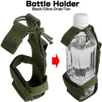 MOLLE Water Bottle Holder, Adjustable Nylon Kettle Carrier Pouch for Outdoor Camping Hiking Hunting Riding Belt Backpack Accesso