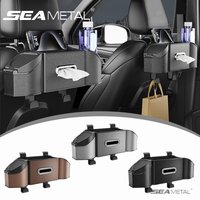 SEAMETAL Car Tissue Box Interior Auto Headrest Storage Box Multi-functional Drink Cup Holder Mobile Phone Bracket Seat Back Box