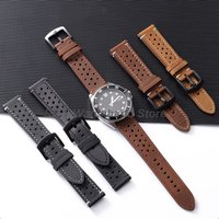 for Seiko for Omega Cowhide Leather Watchband Sport Straps 18/19/20/21/22/24mm Universal Breathable Bracelet Men Women Wristbelt