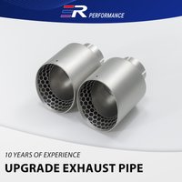 ER Car accsesories Upgrade Honeycomb Design Exhaust Tip Matte 304 Stainless Muffler Universal Tail Tips Modify