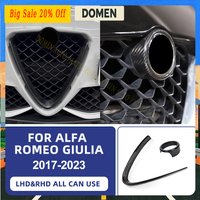 DOMEN Dry Carbon Fiber For Alfa Romeo Giulia 2017 2018 2019 2020 2021 2022 2023 Front Grill Decoration Frame V Shape Frame Acces image 4