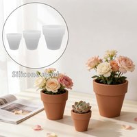 Large and Small Flowerpot Silicone Molds for DIY Potted Plants, Plaster Resin Decorative Pieces Molds