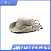 Hot Selling Men Cotton Head Embroidery Hat Outdoor Beach Sun hat Protection Wide Brim Foldable Boonie Bucket Hat Fisherman Hat