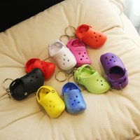 Silicone Slipper Sandal Keychain Mini Hole Slippers Unisex Key Rings for Women Men Backpack Decoration