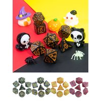 DND Dice Set 7pcs Halloween Pattern Polyhedral Dice Set for D&D RPGs Role Playing Table Games