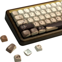 XVX Brown MOA Keycaps Chinese Style PBT Keycaps 140 Keys Thermal Sublimation Cherry MX Mechanical Keyboard Keycaps Accessories