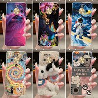 Soft TPU Transparent Case for Honor Magic8 Lite Magic 8 Lite 5G Protective Cover Cute Cat Astronaut Cartoon Bumper Coque Fundas