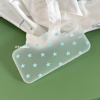 Korean Ins Mint Green Star Frosted Phone Case For iPhone 17 Air 16e 16 ProMax 15 14 Plus 13 12 11 Shockproof Silicone Back Cover