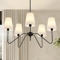European-style New Retro LED Chandelier Fabric Lampshade Indoor Home Living Room Dining Room Decorative Lighting