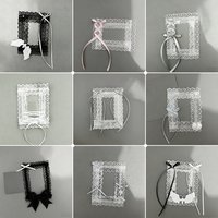 1Pc Lace Photo Card Holder, 3inch Small Cards Simple Anime Cartoon Game Card Holder, Fan Club Idol Support Collection B8 Small Card Polaroid 3inch Photo Display Storage Card Holder, Transparent Ita