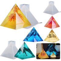 Succulent High Clarity Resin Pyramid Silicone Mold for Epoxy Casting with Stand Triangle Prism DIY Decoration Art Craft Making