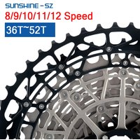 Kaseta rowerowa Sunshine 9 10 11 12 biegów MTB z mechanizmem zapadkowym 40T 46T 52T do rowerów górskich 11S K7, pasująca do Shimano M4100 M5100 M6100
