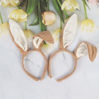 NEW Brown Long Eared Movable Bunny Rabbit Ears Aliceband Brown Rabbit Ears Headband Cute Bendable and Long Bunny Hare Costume