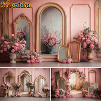 Mocsicka Hotography Backdrop Rose Dressing Room Mother's Day Decors Woman Girl Wedding Portrait Background Birthday Photo Studio