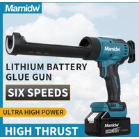 Mamidw Caulking Gun, 6-Speed Adjustable High-Speed, Super Powerful Cordless Electric Sealant Gun, Suitable for Construction Sealing, for Makita 18V Battery PIN