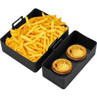 2 Pcs Air Fryer Silicone Pot Food Air Fryer Liners HandlesReusable Air Fryer Basket Non Stick Heat Resistant Air Fryer Pan