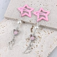 2pcs/set INS Trendy Side Hair Clip Sweet Cool Handmade Star Butterfly Hairpin Fashion Tassel Creative Cute Hair Accessories