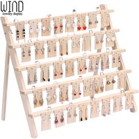 Multilayer Wooden Ear Stud Holder Earring Stand Display Rack Luxury Jewelry Stand Display Holder Rack Tower
